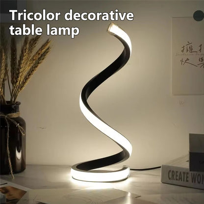 LED Night Light Spiral Table Lamp Modern Bedside Lamps