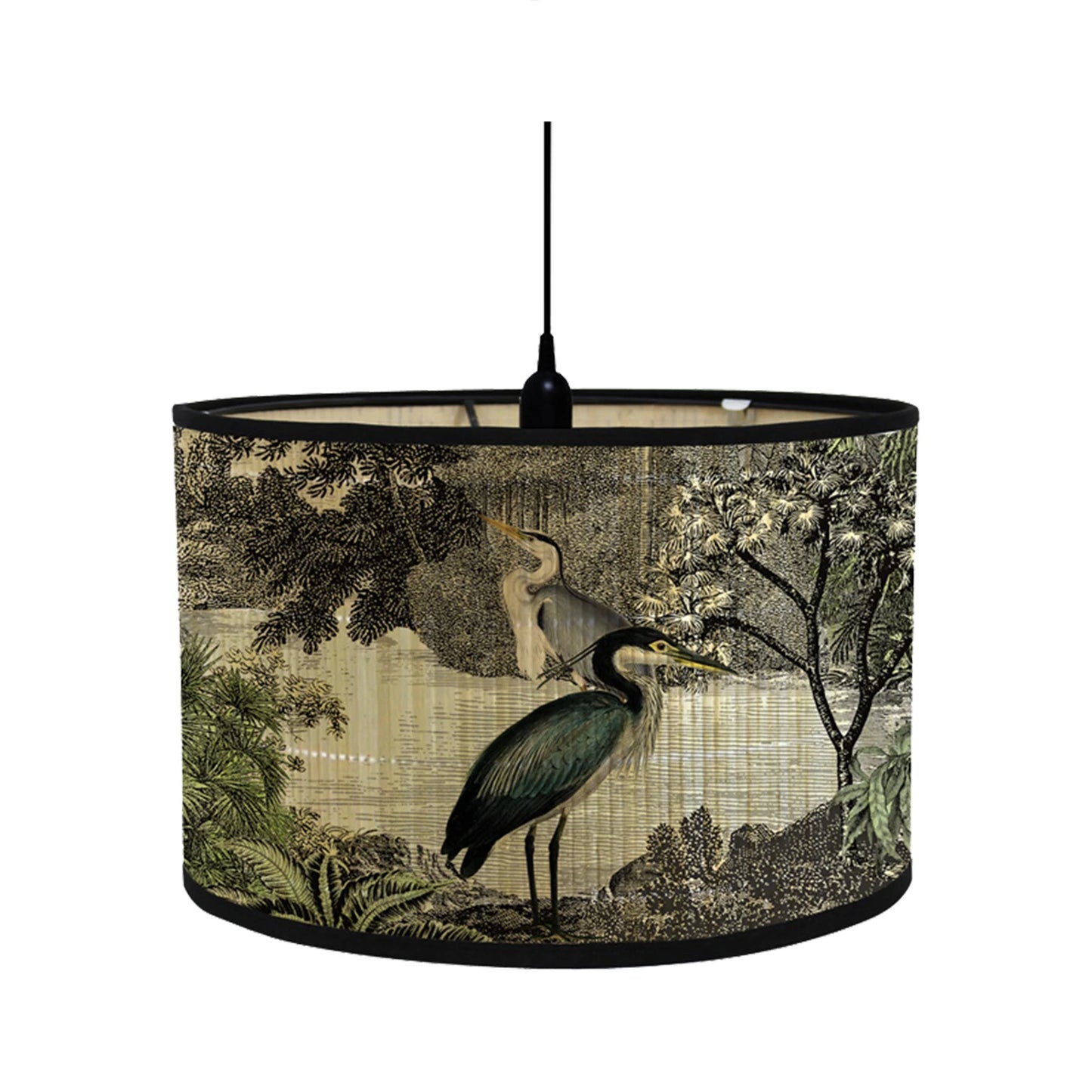 Retro Style Flower Printing Lampshade Japanese Style