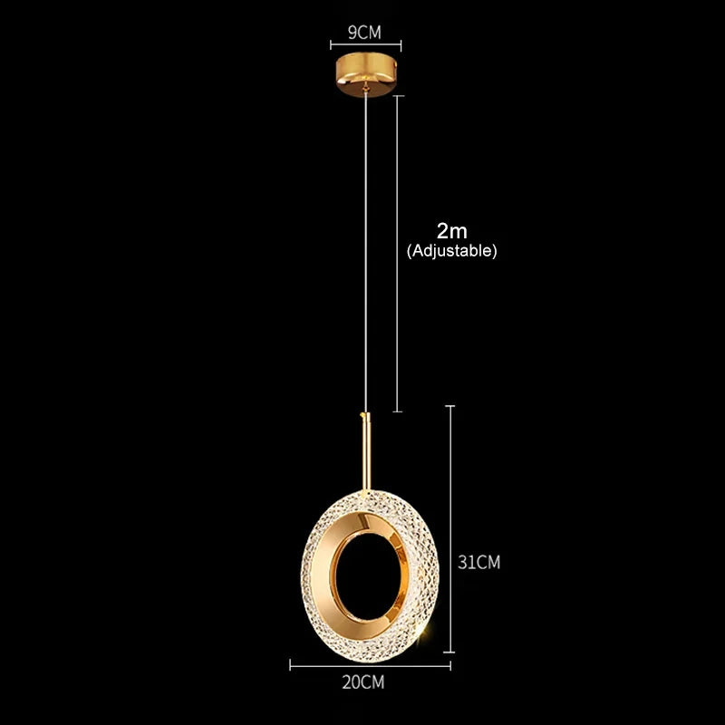 Modern Crystal LED Pendant Lamps Indoor Lighting For Home Decor