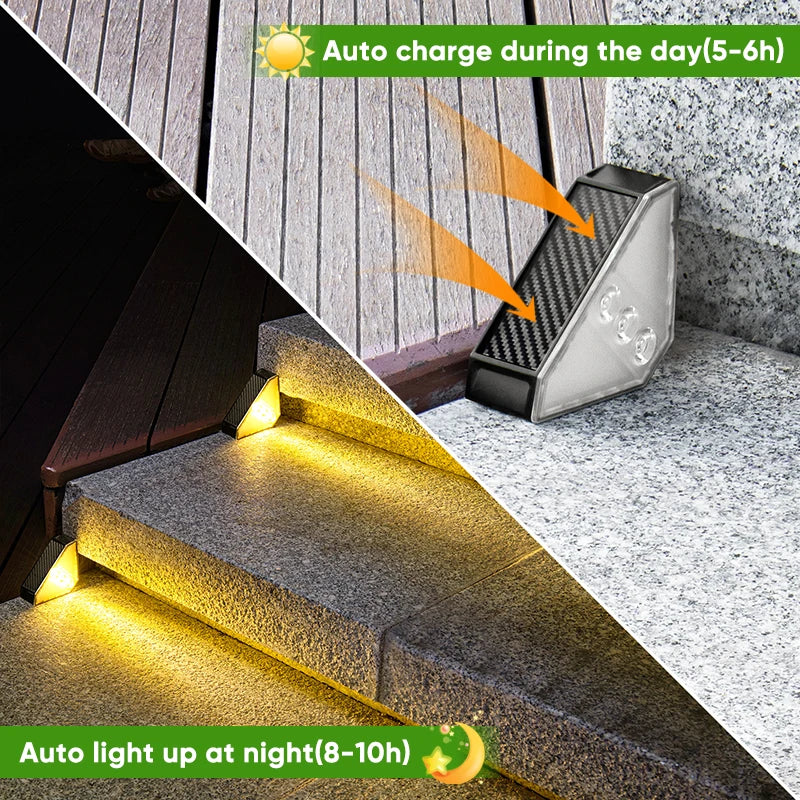 Solar-Powered Step Lights, Outdoor Stair Lights, Step Lights