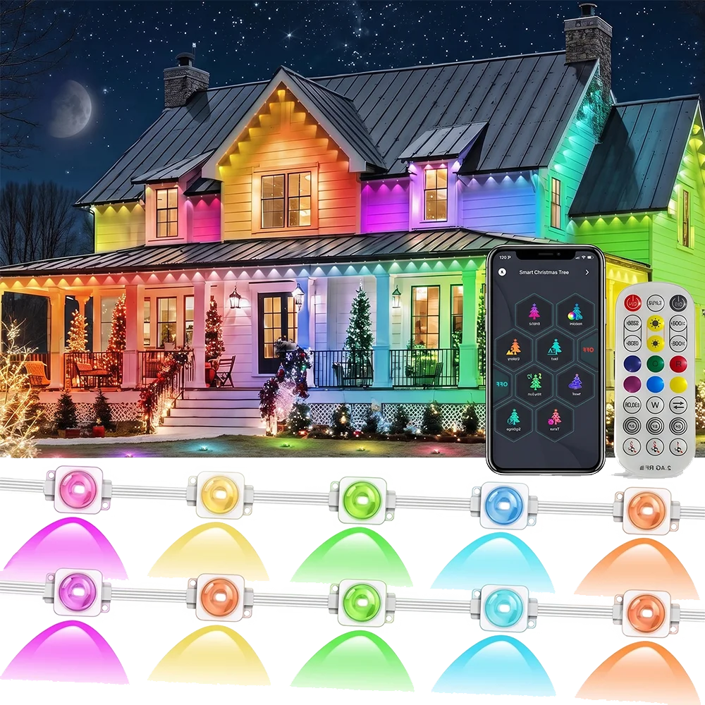 45M/60M/90M RGBIC Eaves Lights LED Permanent Outdoor Lights
