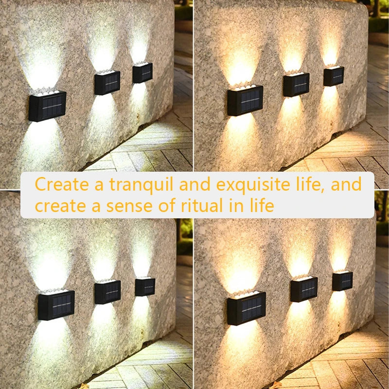 LED Solar Lamp Up and Down Illuminated Solar Wall Light
