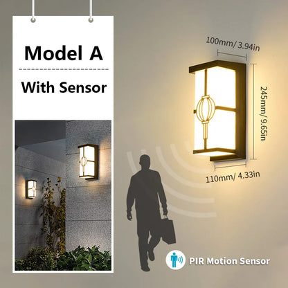 Outdoor Lamps Motion Sensor Wall Light Waterproof Lamp