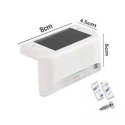 Warm White LED Solar Step Lamp Path Stair Outdoor Garden Lights
