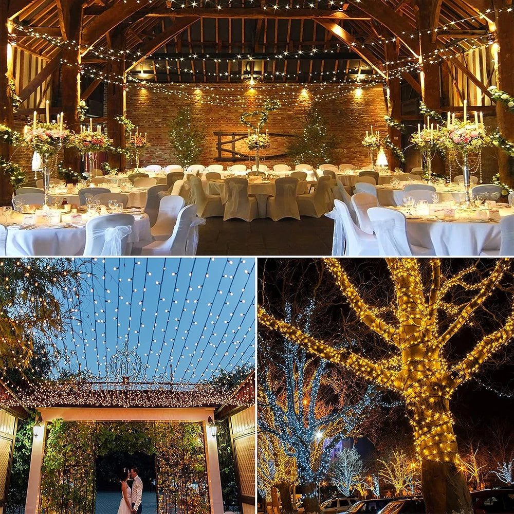 8Modes Solar String LED Fairy Lights Garland Festoon Outdoor