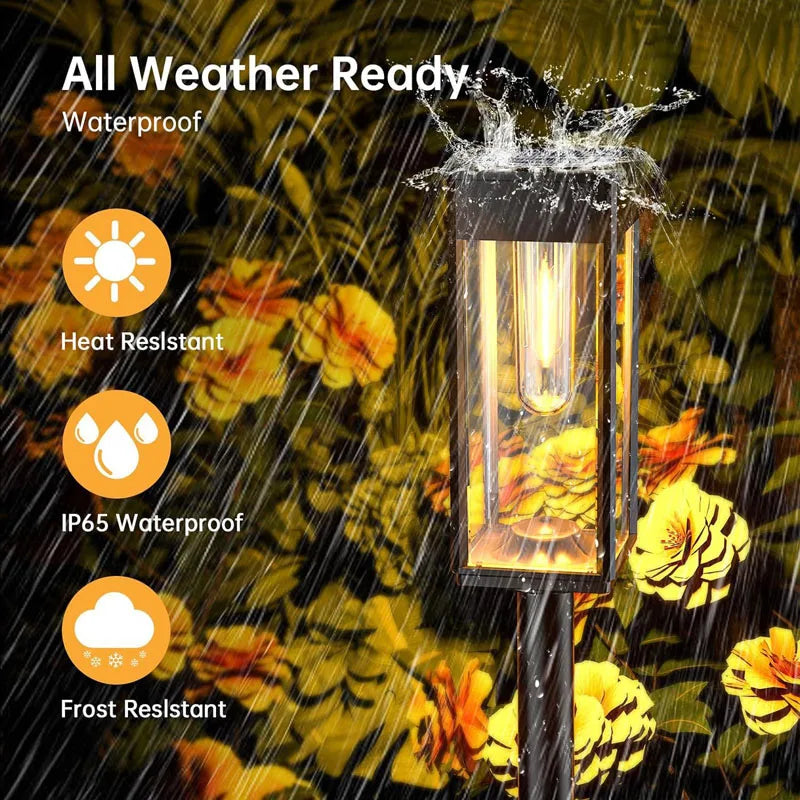 Retro Solar Pathway Warm Lights Outdoor Garden Incandescent Bulb
