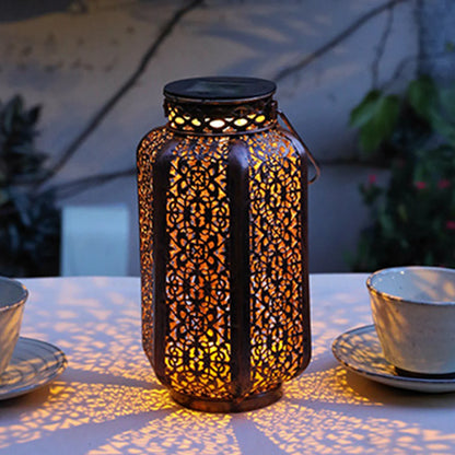 Led Solar Hanging Lantern Hanging Solar Lantern Retro Iron Art Lantern