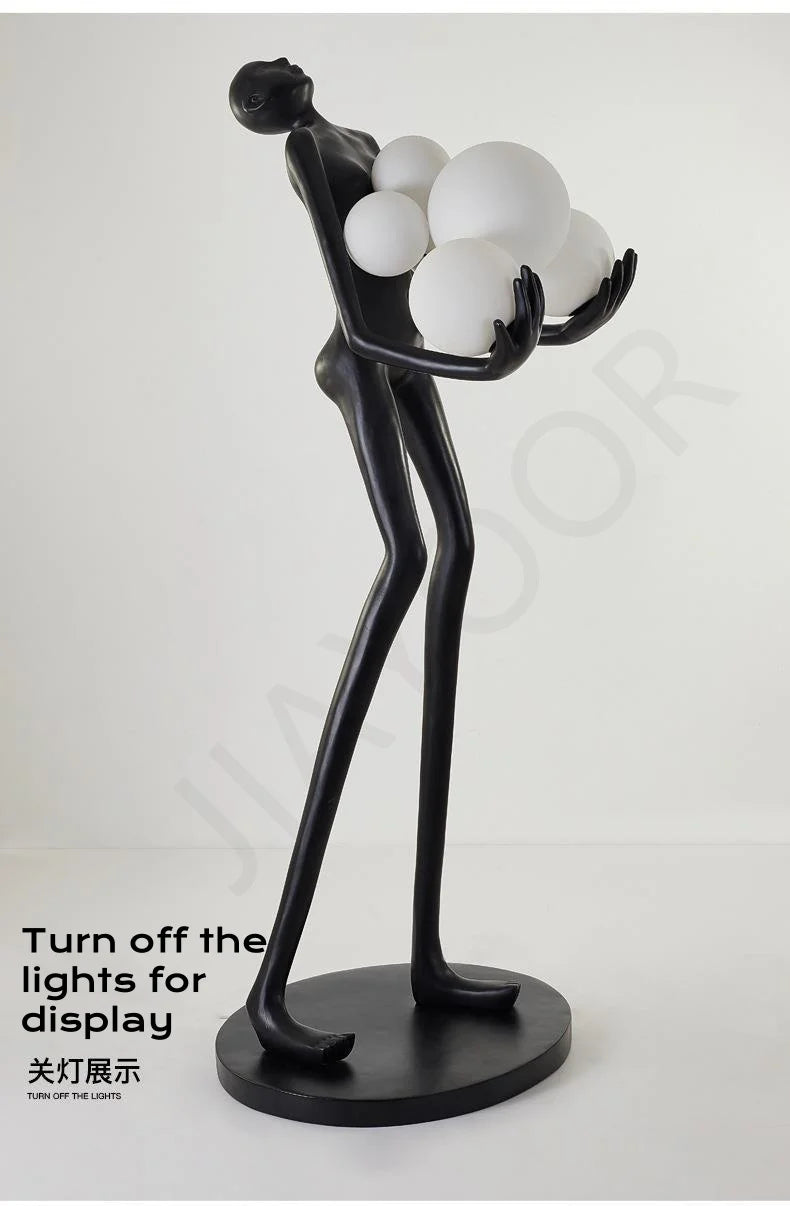 Nordic Humanoid Floor Lamp Sculpture Design Exhibition Lamp