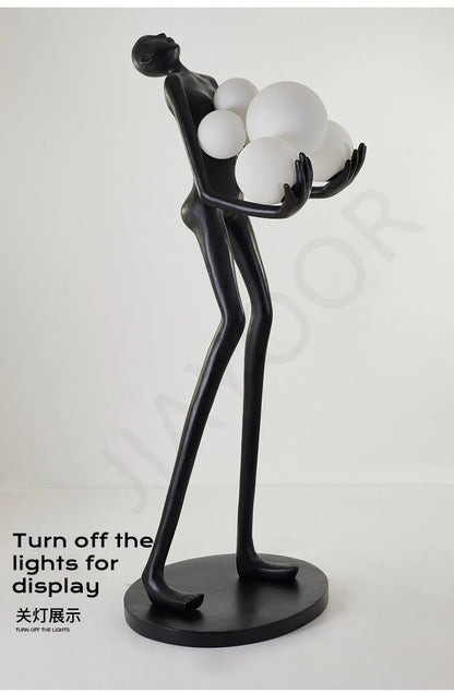 Nordic Humanoid Floor Lamp Sculpture Design Exhibition Lamp