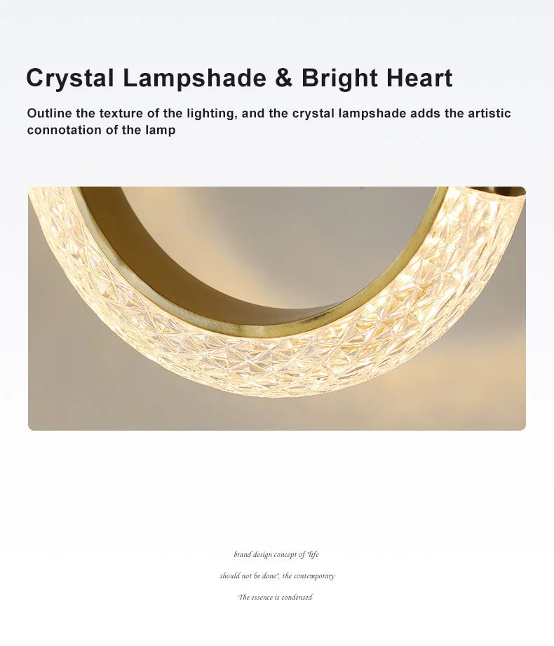 Modern Crystal LED Pendant Lamps Indoor Lighting For Home Decor