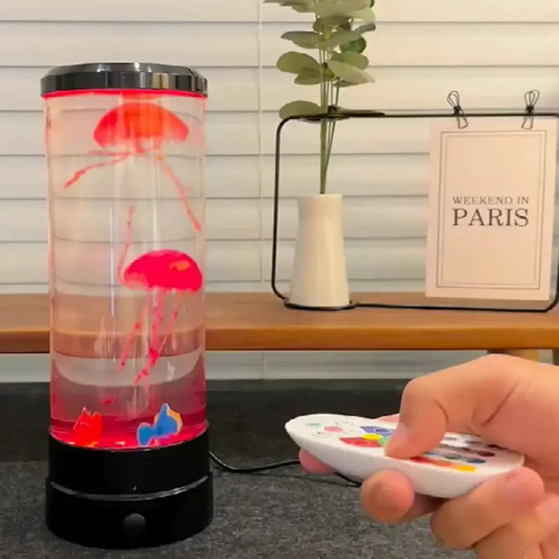 7 Color LED Fantasy Jellyfish Lava Lamp Round Jellyfish