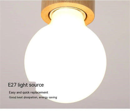 Wooden Spotlights Surface Mounted Household LED Rotating