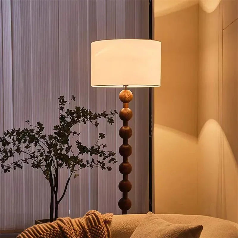 Vintage Floor Lamp Art Led Fabric Iron Vertical Light