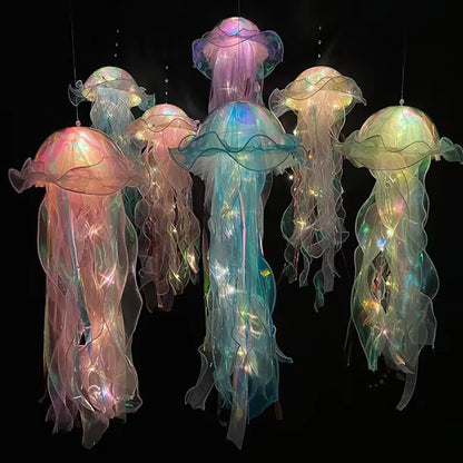DIY Jellyfish Bedroom Light Lamp Hanging Ceiling Lanter
