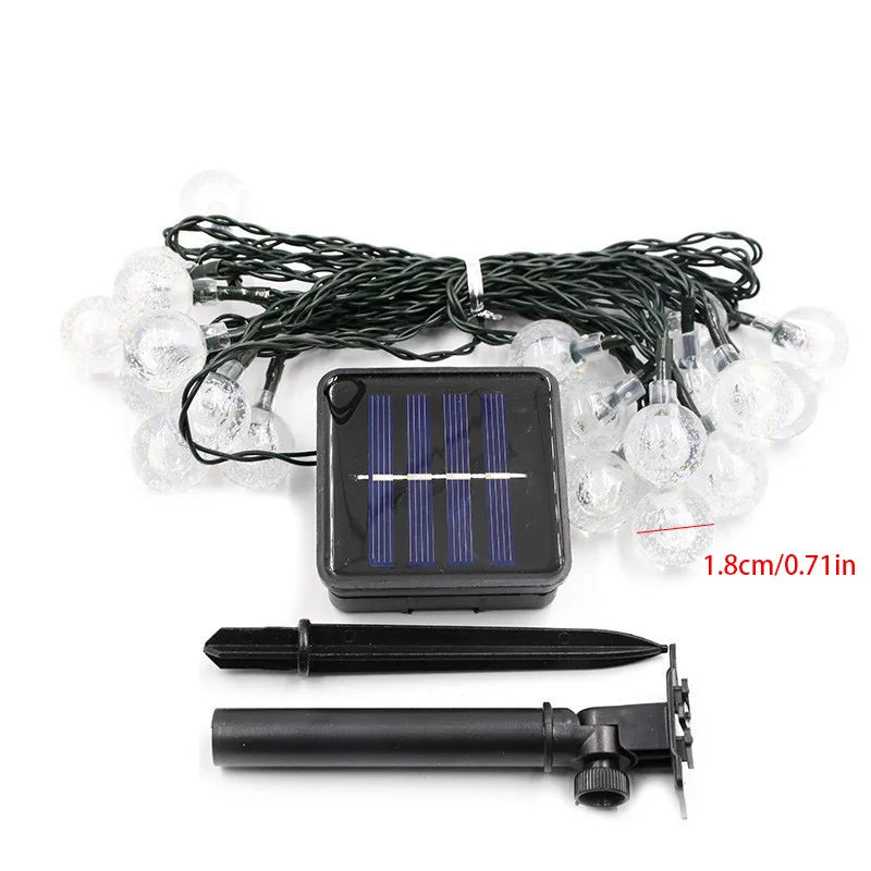 LED Solar-Powered Bubble Ball LED String Light Waterproof Outdoor