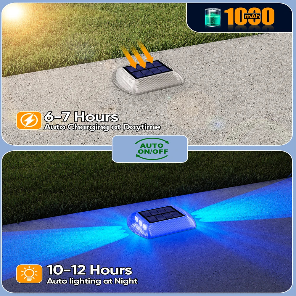 Solar Deck Lights Outdoor Warm White Driveway Lights