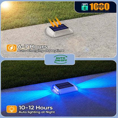 Solar Deck Lights Outdoor Warm White Driveway Lights