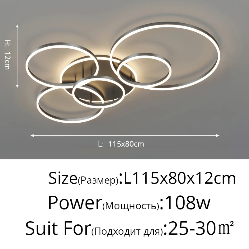 Modern Round Design Ceiling Lights  Circle Rings Lighting