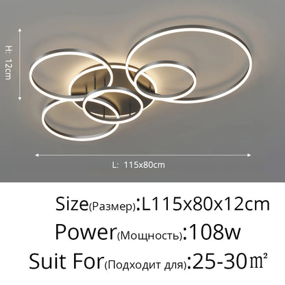 Modern Round Design Ceiling Lights  Circle Rings Lighting