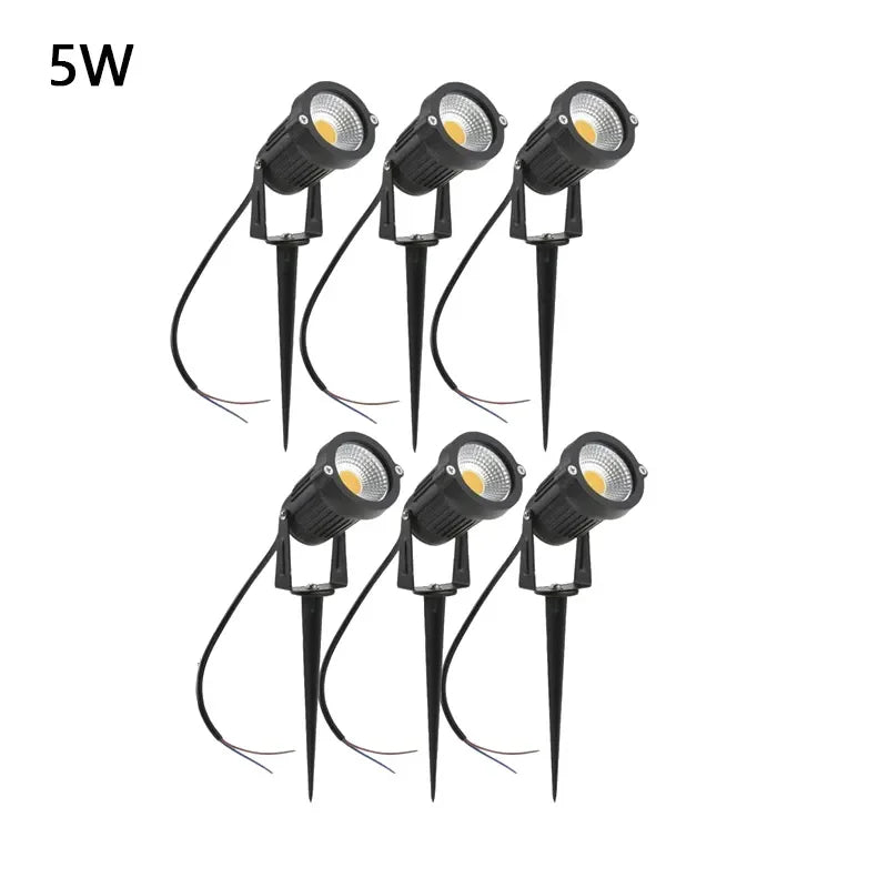 Outdoor Waterproof Spike Garden Path Green Spotlights