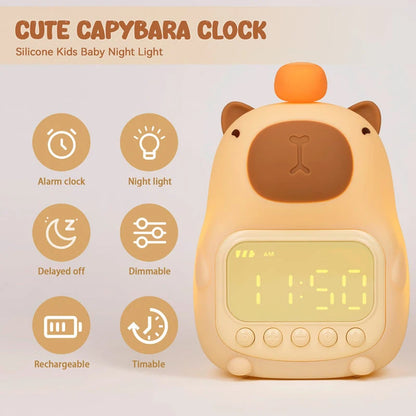 Capybara Alarm Clock with Night Lights Sleep Wake Up Clocks