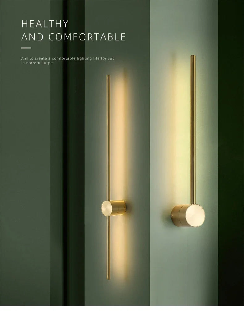 Nordic Art Design Minimalist Long Line Wall Lamps Modern