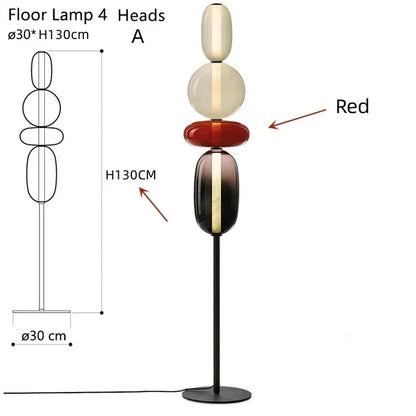 Italian Creative Colored Glass Designer LED Floor Light