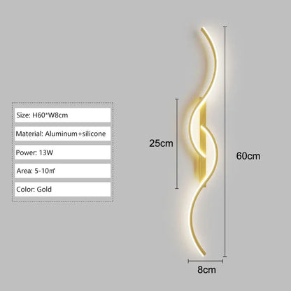 Long Strip LED Wall Lamps for Bedroom Living Room Indoor