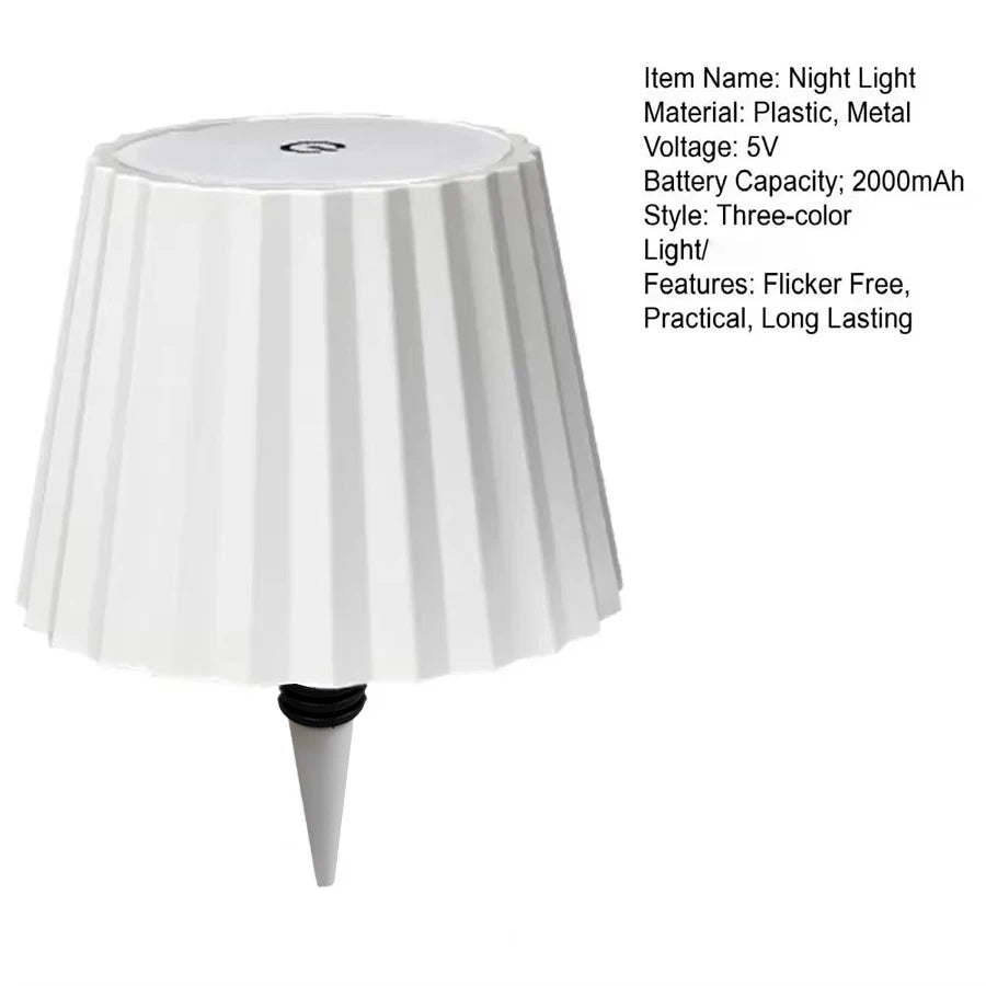 Wireless Touch Control Bottle Table Lamp with 3 Colors