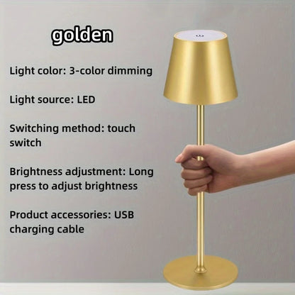 LED Table Lamp Rechargeable Touch 3 Colors Desk Lamp