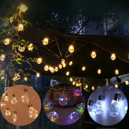 Solar Powered LED Copper Wire Hanging Lights