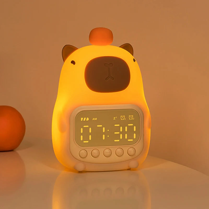 Capybara Alarm Clock with Night Lights Sleep Wake Up Clocks