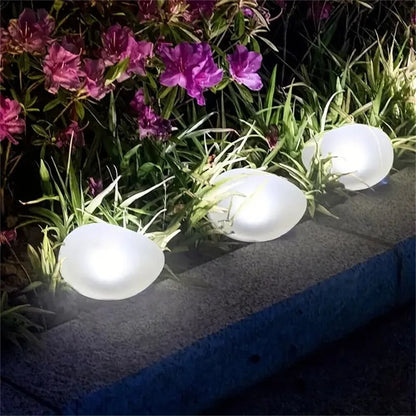 LED Solar Powered Goose Warm Stone Lights Outdoor Decorative