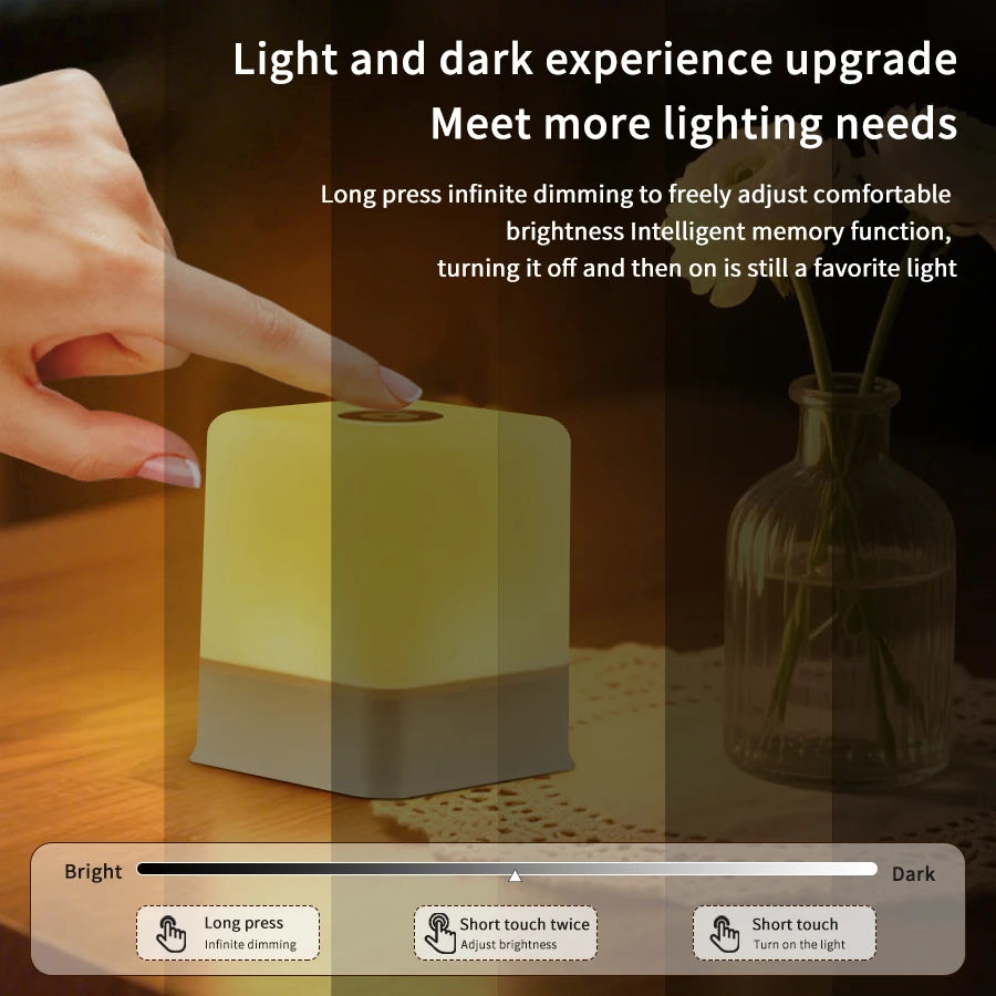 RGB White Led Table Lamp Rechargeable Bedroom Bedside