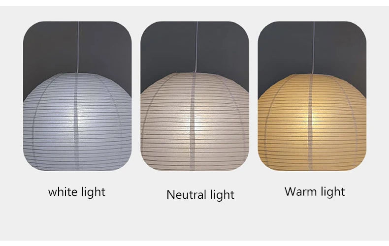 Nordic Wabi Sabi Wind Rice Paper Led Pendant Lights