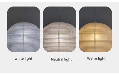 Nordic Wabi Sabi Wind Rice Paper Led Pendant Lights