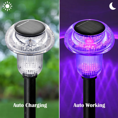 4 Pieces Solar Pathway Lights Outdoor Vibrant LED Mushroom