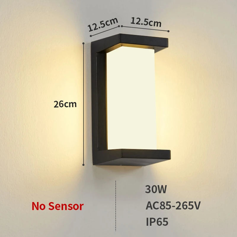LED Outdoor Wall Lamp Waterproof IP65 Radar Sensor Ligthing