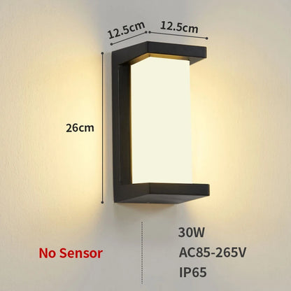 LED Outdoor Wall Lamp Waterproof IP65 Radar Sensor Ligthing