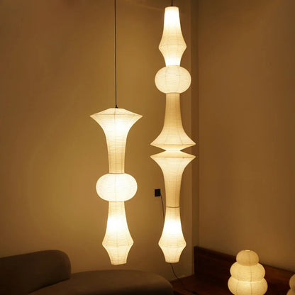 Nordic Wabi Sabi Wind Rice Paper Led Pendant Lights