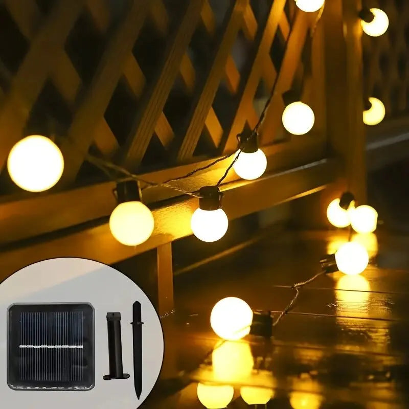 1PC LED Solar Light String Outdoor White Balls Decoration Lights
