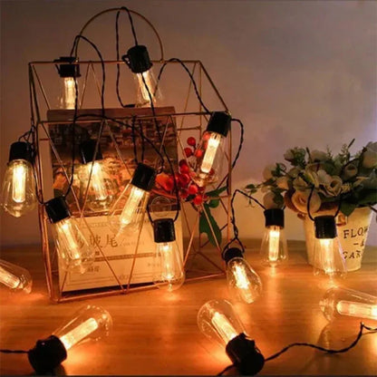 1Pack Outdoor Solar String Lights LED IP65 Waterproof Retro Vintage Bulb