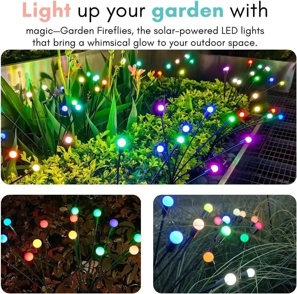 10 LED Solar Garden Lights Firefly Waterproof Solar Lights Outdoor