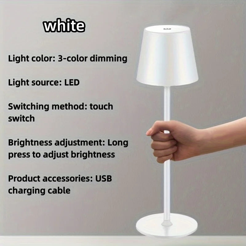 LED Table Lamp Rechargeable Touch 3 Colors Desk Lamp
