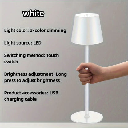 LED Table Lamp Rechargeable Touch 3 Colors Desk Lamp