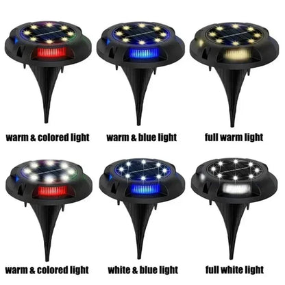 Solar Lights Outdoor 12LEDs Disk Underground Lamp Yard Decoration