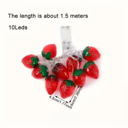 Strawberry LED String Lights 1.5M 10LED Battery Operated