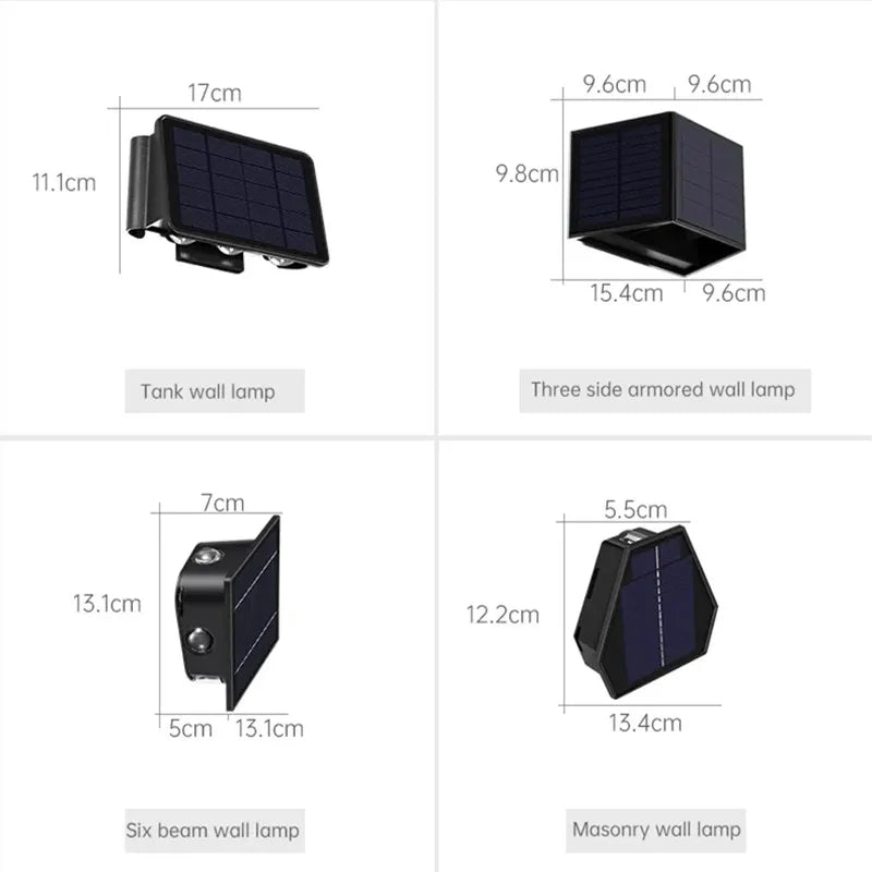 Outdoor LED Solar Wall Light ABS Garden Decoration Wall Light