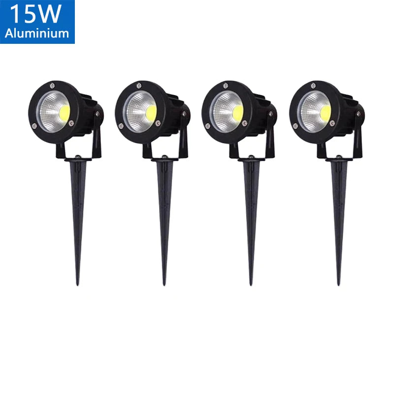 Outdoor Waterproof Spike Garden Path Green Spotlights