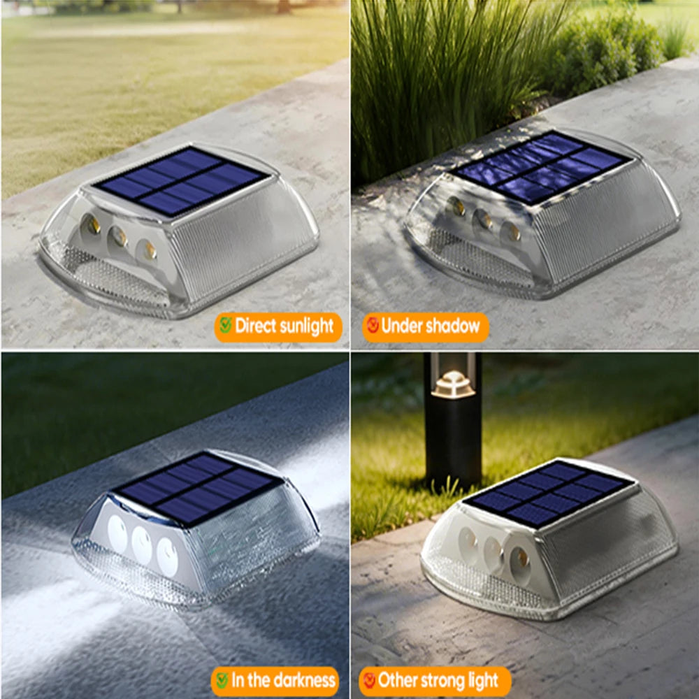 Solar Deck Lights Outdoor Warm White Driveway Lights